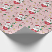 Polar Bear Weihnachtsschnee Wintertiere Polar Geschenkpapier (Ecke)