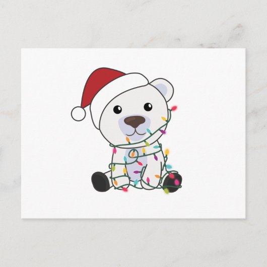 Polar Bear Weihnachtsschnee Wintertiere Polar Postkarte (Vorderseite)
