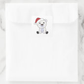 Polar Bear Weihnachtsschnee Wintertiere Polar Quadratischer Aufkleber (Tasche)