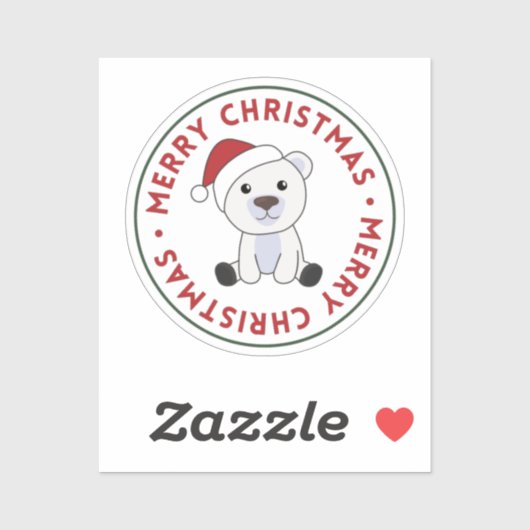 Polar Bear Weihnachtsschnee Wintertiere Polar Sti Aufkleber (Blatt)