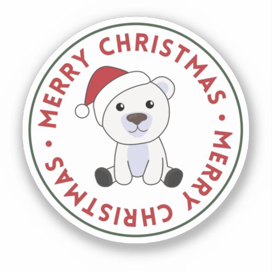 Polar Bear Weihnachtsschnee Wintertiere Polar Sti Aufkleber (Vorderseite)