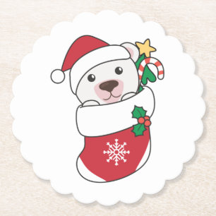 Polar Bear Weihnachtsschnee Wintertiere Polar Untersetzer