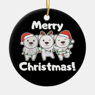 Polar Bear Weihnachtstiere Polar Bears Merry Cer Keramik Ornament