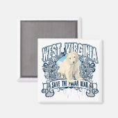 Polar Bear West Virginia Magnet (Vorderseite/Rückseite)