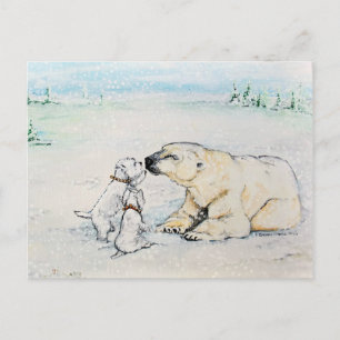 Polar Bear Westies Postkarte