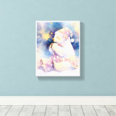 Polar Bear Whimsical Watercolor Nursery Canvas Leinwanddruck (Insitu (Holzboden))