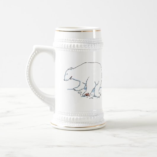 Polar Bear white stein w gold trimmung Bierglas (Links)