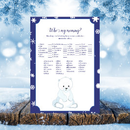 Polar Bear Who is My Mommy Baby Shower Game