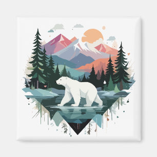 Polar Bear Wildlife Animal Nature Outdoor Forest Magnet