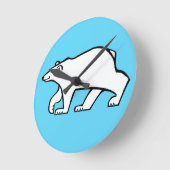 POLAR BEAR - Wildtiere - arktisches Blau Runde Wanduhr (Winkel)
