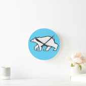 POLAR BEAR - Wildtiere - arktisches Blau Runde Wanduhr (Zuhause)