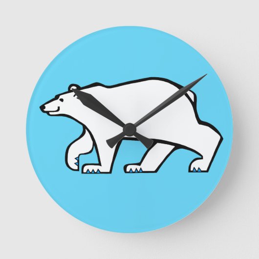 POLAR BEAR - Wildtiere - arktisches Blau Runde Wanduhr (Vorderseite)