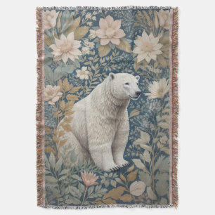Polar Bear William Morris Inspiriert floral Decke