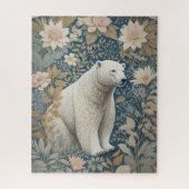 Polar Bear William Morris Inspiriert floral Puzzle (Vertikal)