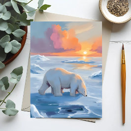 Polar Bear Winter Animal Painting Postkarte