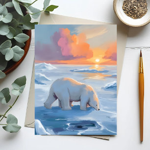 Polar Bear Winter Animal Painting Postkarte