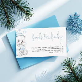 Polar Bear Winter Baby Boy Shower Books Request Begleitkarte