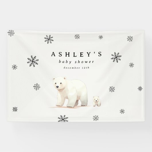 Polar Bear Winter Baby Dusche Banner (Horizontal)