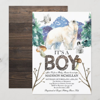 Polar Bear Winter Baby Dusche Einladung