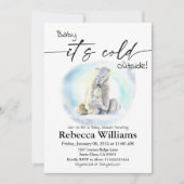 Polar Bear Winter Baby Dusche Es ist kalt draußen Einladung (Vorderseite)