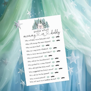 Polar Bear Winter Baby Dusche "raten Sie, wer" Spi