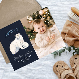 Polar Bear Winter Baby Dusche Vielen Dank Postkarte