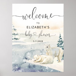 Polar Bear Winter Baby Dusche Willkommen Poster