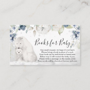 Polar Bear Winter Baby Showbücher für Baby Visitenkarte