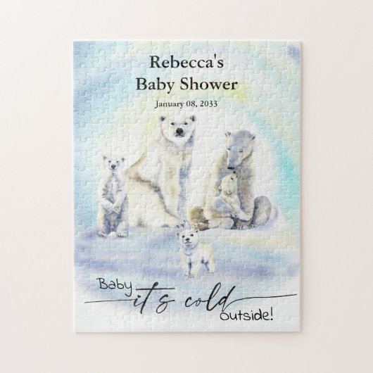 Polar Bear Winter Baby Shower Cold Außenbereich Puzzle