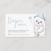 Polar Bear Winter Baby Shower Diaper Raffle Ticket Begleitkarte (Vorderseite)