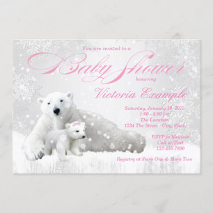 Polar Bear Winter Baby Shower Einladung