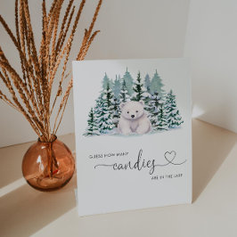 Polar Bear Winter Baby Shower schätzt wie viel Spi Sockelschild