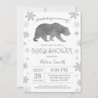 Polar Bear Winter Baby Shower Snowflake Einladung