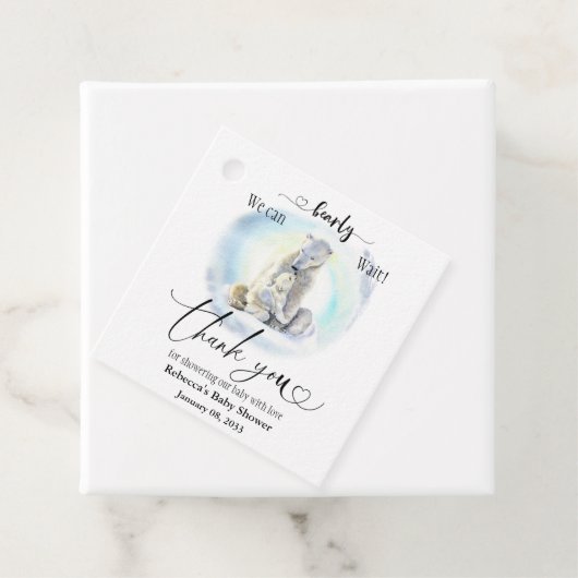 Polar Bear Winter Bearly Wait Baby Duschgeschenk Geschenkanhänger (Beispiel)