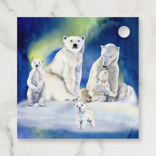 Polar Bear Winter Bearly Wait Baby Duschgeschenk Geschenkanhänger (Rückseite)