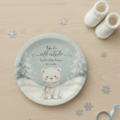 Polar Bear Winter Gender Neutral Snow Baby Shower Pappteller
