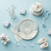 Polar Bear Winter Gender Neutral Snow Baby Shower Pappteller