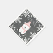 Polar Bear Winter Girl Babydusche Napkins Serviette (Ecke)