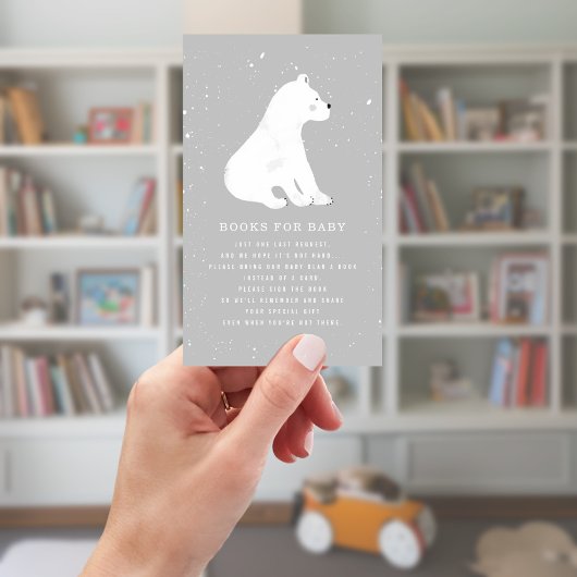Polar Bear Winter Gray Baby Showbuchanfrage Begleitkarte
