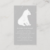 Polar Bear Winter Gray Baby Showbuchanfrage Begleitkarte (Vorderseite)