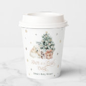 Polar Bear Winter Moderne Babydusche Pappbecher (Rückseite)