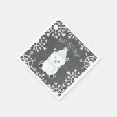Polar Bear Winter Neutral Baby Shower Napkins Serviette (Ecke)