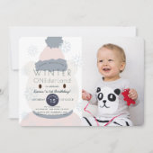 Polar Bear Winter Onederland 1. Foto Geburtstag Einladung (Vorderseite)