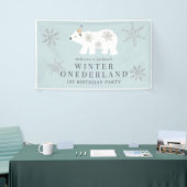Polar Bear Winter Onederland Blue 1. Geburtstag Banner (Messeveranstaltung)