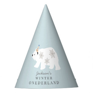 Polar Bear Winter Onederland Blue 1. Geburtstag Partyhütchen