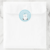 Polar Bear Winter Onederland Blue Birthday Runder Aufkleber (Tasche)