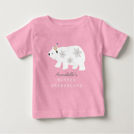 Polar Bear Winter Onederland Pink 1. Geburtstag Baby T-shirt