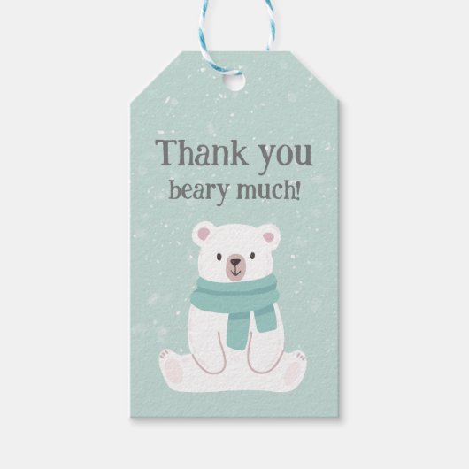 Polar Bear Winter Onederland Vielen Dank Geschenkanhänger (Vorderseite)