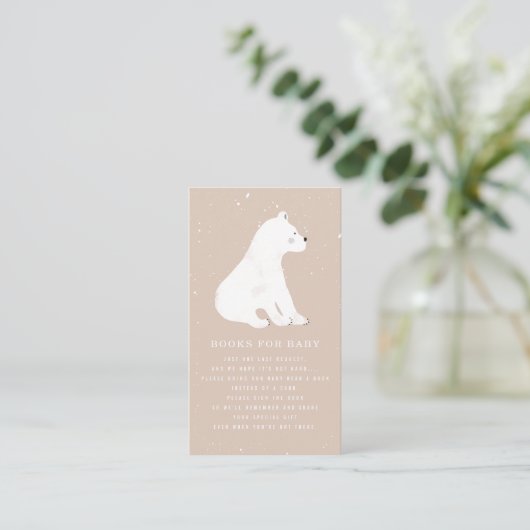 Polar Bear Winter Pink Babydusche Buchungsanfrage Begleitkarte (Stehend Vorderseite)