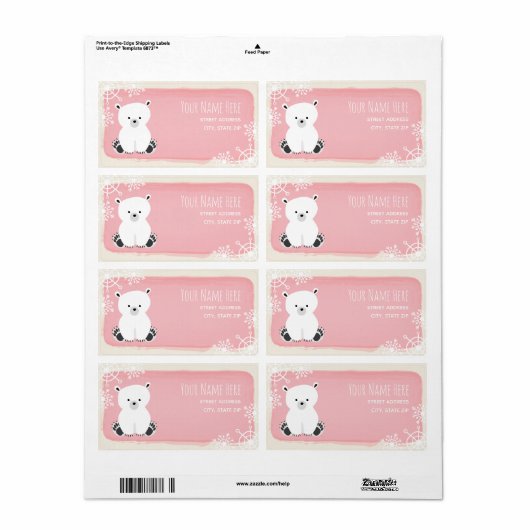 Polar Bear Winter Pink Girl Babydusche (Vorne)